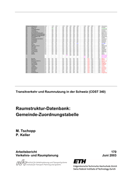 Raumstruktur-Datenbank: Gemeinde-Zuordnungstabelle