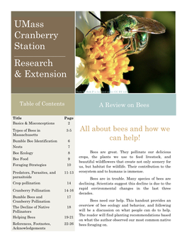 Umass Cranberry Station Research & Extension