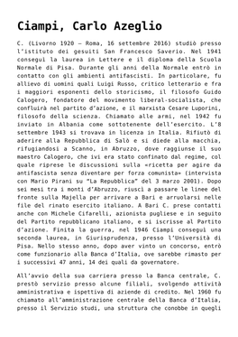 Ciampi, Carlo Azeglio