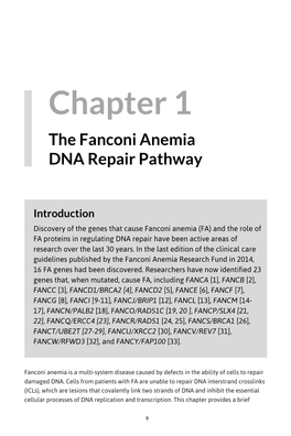 Chapter 1: the Fanconi Anemia DNA Repair Pathway