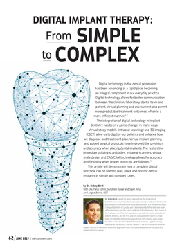 DIGITAL IMPLANT THERAPY: from SIMPLE to COMPLEX