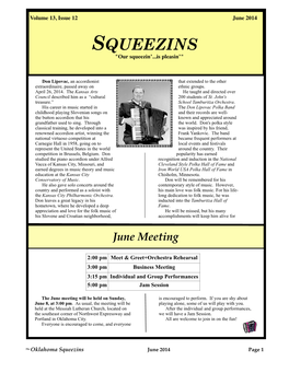 Squeezins June 2014