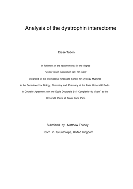 Analysis of the Dystrophin Interactome