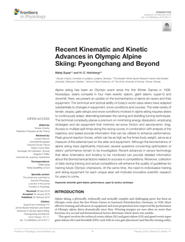 Recent Kinematic and Kinetic Advances in Olympic Alpine Skiing: Pyeongchang and Beyond