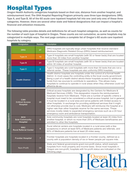 OHA Hospital Types