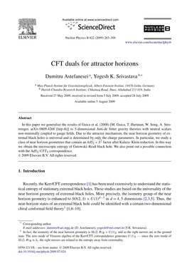 CFT Duals for Attractor Horizons