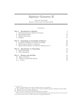 Algebraic Geometry II