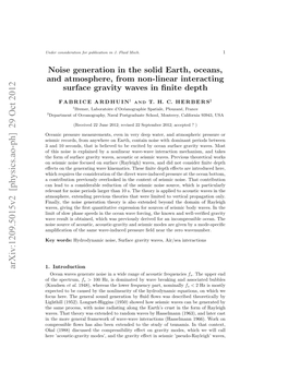 Noise Generation in the Solid Earth, Oceans, and Atmosphere, from Non