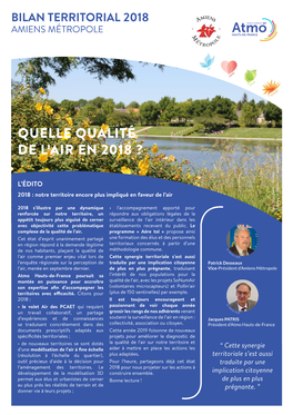 Bilan De La Qualité De L'air D'amiens Métropole 2018