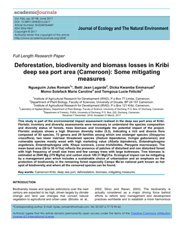 Cameroon): Some Mitigating Measures