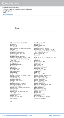 Empires of Ancient Eurasia Craig Benjamin Index More Information