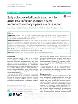 Early Sofosbuvir-Ledipasvir Treatment for Acute HCV Infection Induced