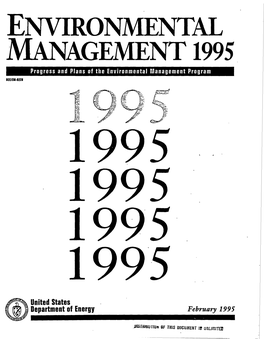 ENVIRONMENTAL MANAGEMENT 1995 Progress and Plans of the Environmental Luianagement Program