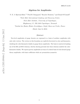 Arxiv:1203.0944V2 [Hep-Th] 13 Jun 2012