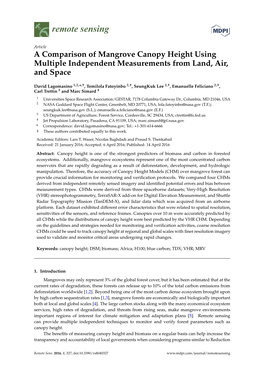 A Comparison of Mangrove Canopy Height Using Multiple Independent Measurements from Land, Air, and Space