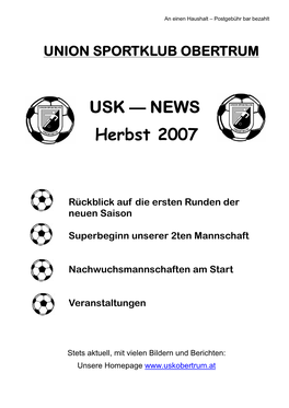 USK — NEWS Herbst 2007