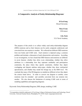 A Comparative Analysis of Entity-Relationship Diagrams1