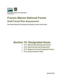 Francis Marion National Forest Section 15: Designated Areas