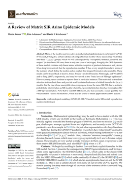 A Review of Matrix SIR Arino Epidemic Models