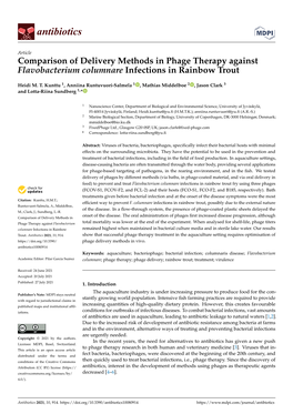 Comparison of Delivery Methods in Phage Therapy Against Flavobacterium Columnare Infections in Rainbow Trout