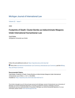 Cluster Bombs As Indiscriminate Weapons Under International Humanitarian Law