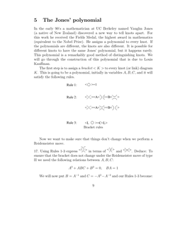 5 the Jones' Polynomial