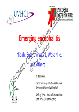 Emerging Encephalitis ESCMID Online Lecture Library © by Author