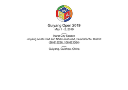 Guiyang Open 2019 May 1 - 2, 2019