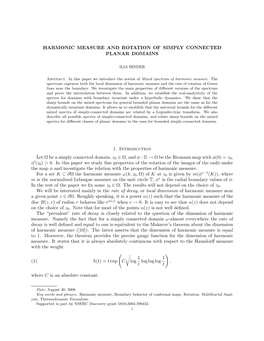 Harmonic Measure and Rotation of Simply Connected Planar Domains