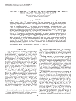 A Hertzsprung-Russell–Like Diagram for Solar/Stellar Flares and Corona