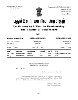 062-PART-I No.062 Dated 14-05-2011 Electiion Department