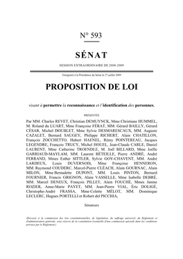 Sénat Proposition De