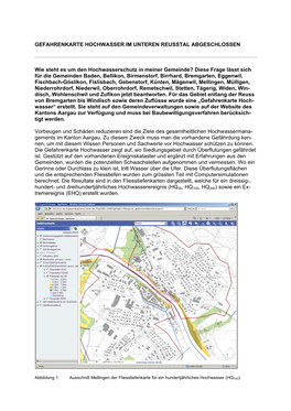 Gefahrenkarte Hochwasser Unteres Reusstal Abgeschlossen