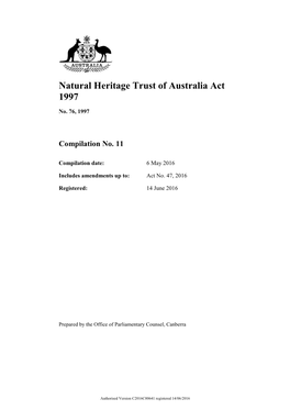 Natural Heritage Trust of Australia Act 1997