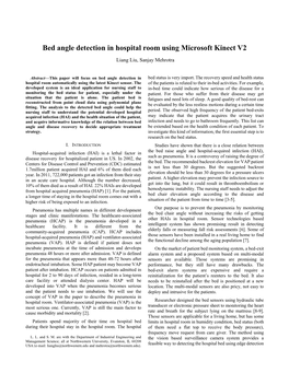 Bed Angle Detection in Hospital Room Using Microsoft Kinect V2