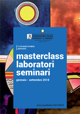 Masterclass Laboratori Seminari Gennaio - Settembre 2018