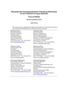 Rituximab Plus Cyclophosphamide Followed by Belimumab for the Treatment of Lupus Nephritis