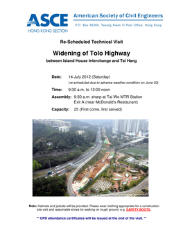 Widening of Tolo Highway Between Island House Interchange and Tai Hang