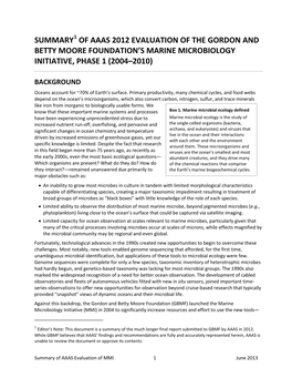 MMI Evaluation Summary Report June 2013