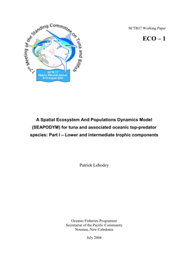 A Spatial Ecosystem and Populations Dynamics Model (SEAPODYM) For