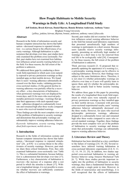 Habituation Longitudinal Field Experiment