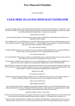 Free Minecraft Printables