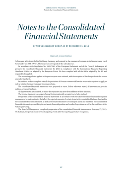 Notes to the Consolidated Financial Statements