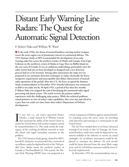 Distant Early Warning Line Radars: the Quest for Automatic Signal Detection