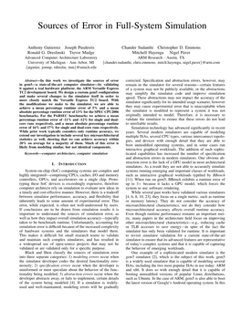 Sources of Error in Full-System Simulation