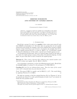 Derived Subgroups and Centers of Capable Groups