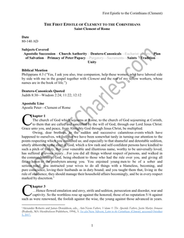 First Epistle to the Corinthians (Clement)
