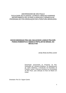 Poesia Romãntica E Música Popular No Brasil Do Século