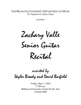 Zachary Valle Senior Guitar Recital