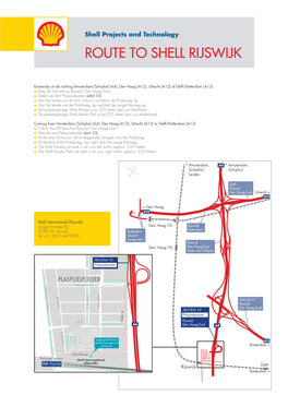 Route to Shell Rijswijk